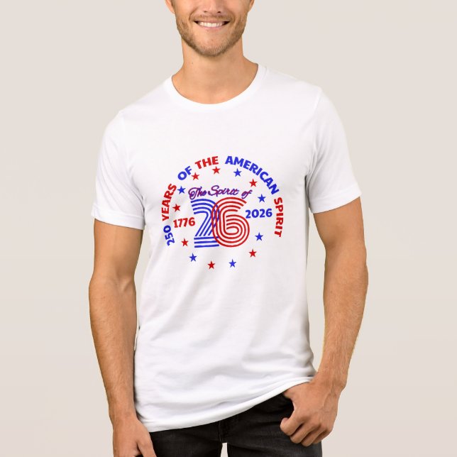 CAMISETA TRIBLENDA EL ESPÍRITU DE 26: 250 AÑOS DEL ESPÍRITU ESTADOUNI (Anverso)