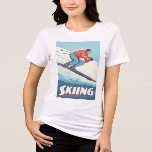 Camiseta Triblenda El esquí cree que la impresión retro
