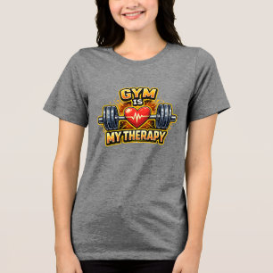 Camiseta Triblenda El Gimnasio Es Mi Terapia Gráfico de Fitness para