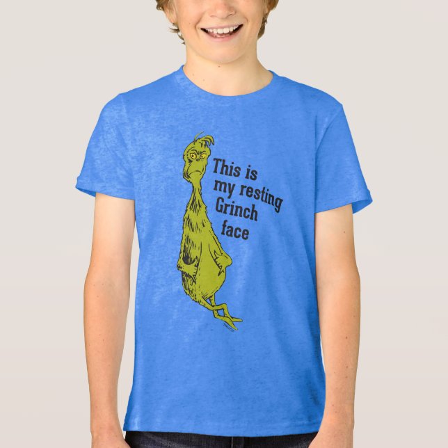 Camiseta Triblenda El Grinch | Cara Grinch divertida en reposo (Anverso)