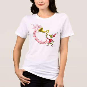 Camiseta Triblenda El Grinch Soplando la Bocina de Grinchmas