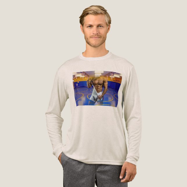 Camiseta Triblenda El hombre musculoso de SlipperyJoe engrosó un tren (Anverso Completo)