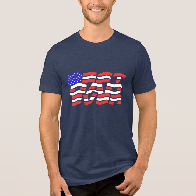 Camiseta Triblenda El mejor papá de la bandera de EEUU (Anverso)