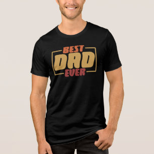Camiseta Triblenda El Mejor Papá Retro Tipografía Regalo para Padre