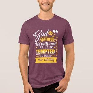 Camiseta Triblenda Él no te dejará ser tentado – Versículo Bíblico
