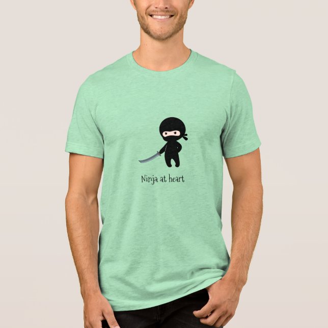 Camiseta Triblenda El pequeño Ninja enojado en el corazón (Anverso)