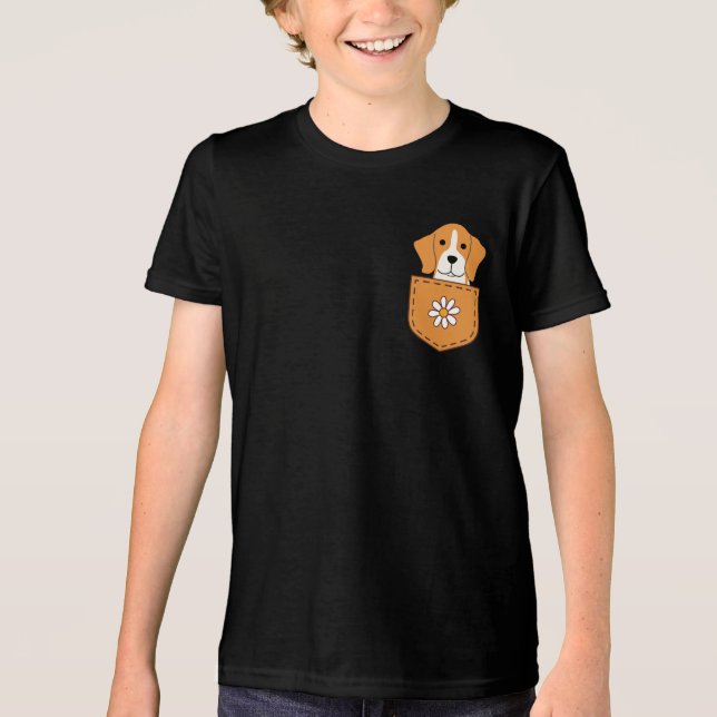 Camiseta Triblenda El Perro Beagle En El Bolsillo (Anverso)