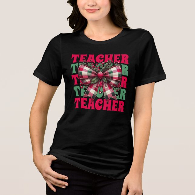Camiseta Triblenda El profesor de Retro Navidades Coquette Bow (Anverso)