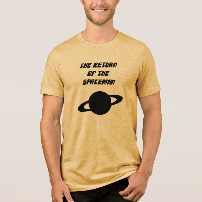Camiseta Triblenda El regreso del hombre-espacial amarillo y negro (Anverso)