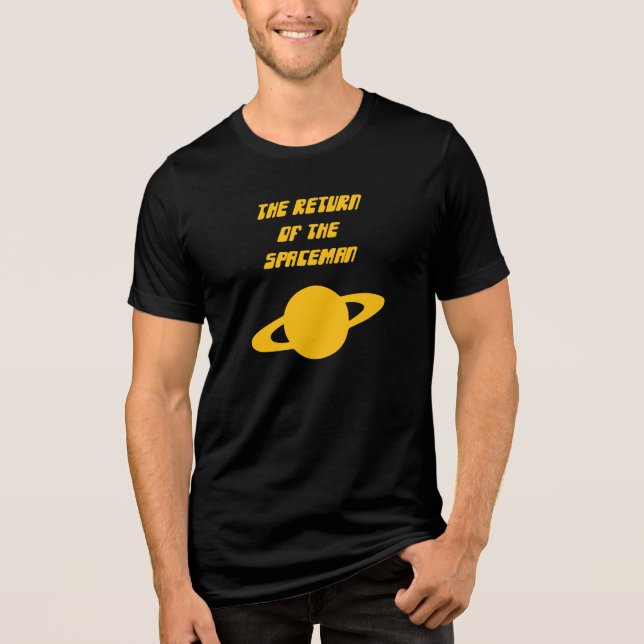 Camiseta Triblenda El regreso del hombre-espacial negro y amarillo (Anverso)