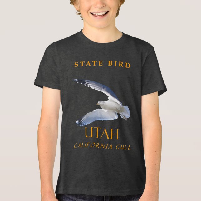 Camiseta Triblenda El Territorio Utah Pájaro De California Gull (Anverso)