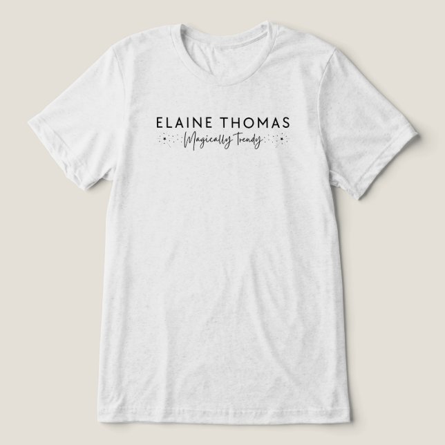 Camiseta Triblenda ELAINE THOMAS Mágicamente trendy Wand Sparkle Blac (Diseño delantero )