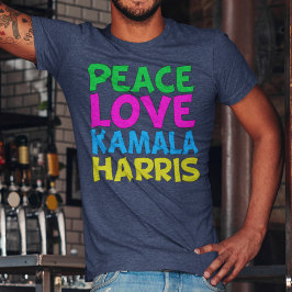 Camiseta Triblenda Elecciones de 2024 de Peace Love Kamala Harris