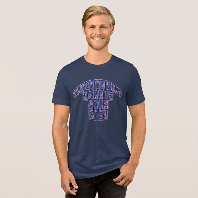 Camiseta Triblenda Elecciones presidenciales Harris Walz 2024 (Anverso Completa)