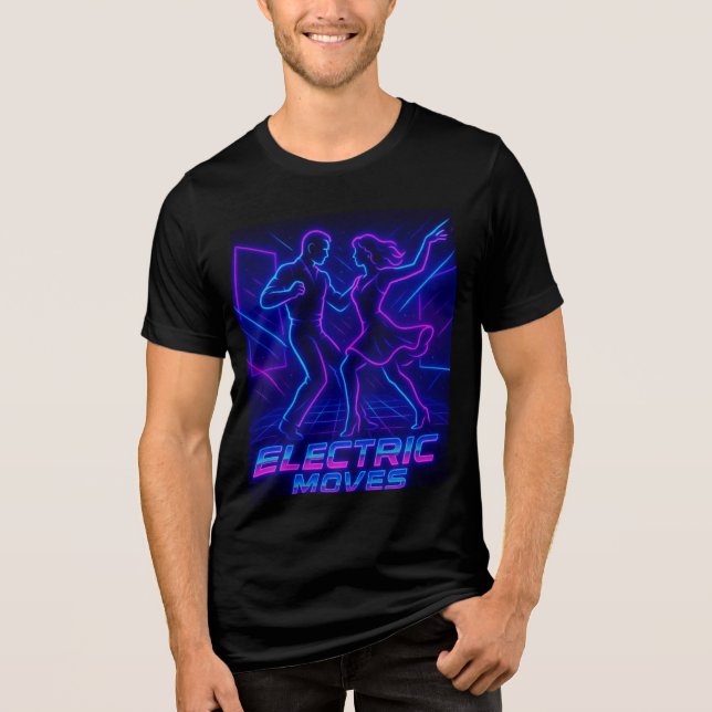 CAMISETA TRIBLENDA ELÉCTRICA MUEVE NOCHES NEONAS SALSA (Anverso)