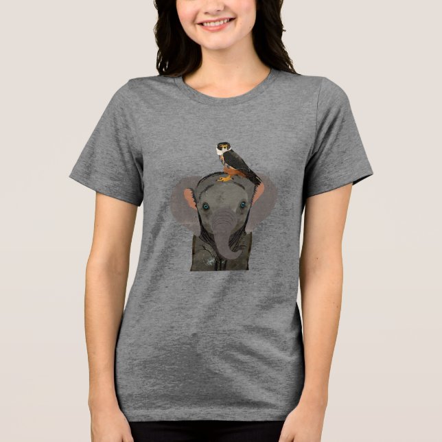 CAMISETA TRIBLENDA ELEFANTE & HALCÓN (Anverso)