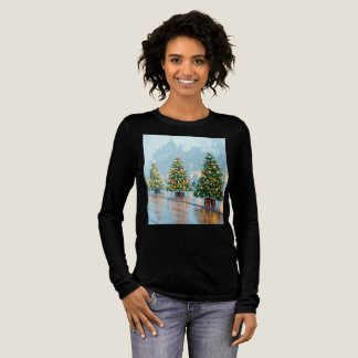 Camiseta Triblenda Elegant Christmas Tree Design: Classic Red & Gold 