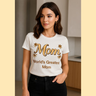 Camiseta Triblenda Elegant Gold Mom Floral - Mother's Day & Everyday 