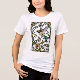Camiseta Triblenda Elegant hummingbird artwork botanical boho chic