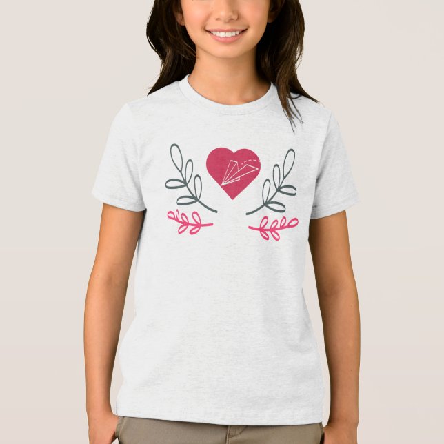 Camiseta Triblenda Elegant Love, Freedom, Heart and Travel Graphic (Anverso)