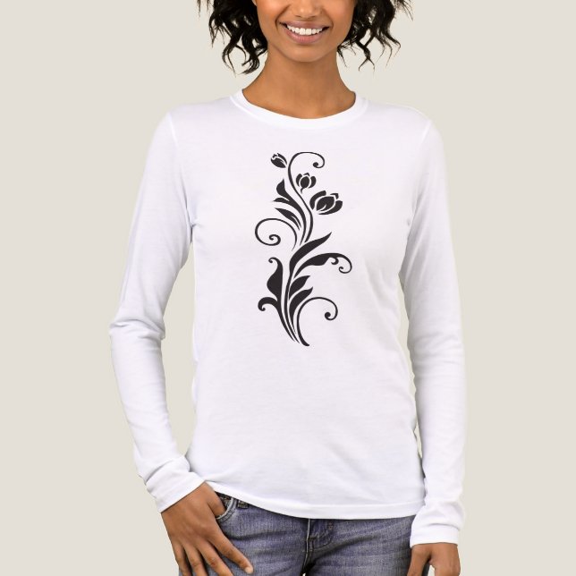 Camiseta Triblenda Elegant Ornamental Floral Flower Art (Anverso)