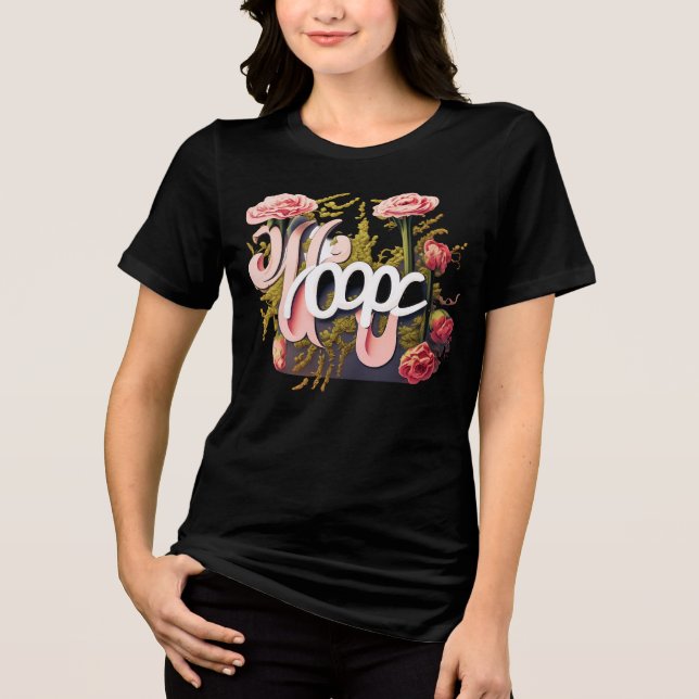 Camiseta Triblenda Elegant Pink Roses Hope Typography (Anverso)