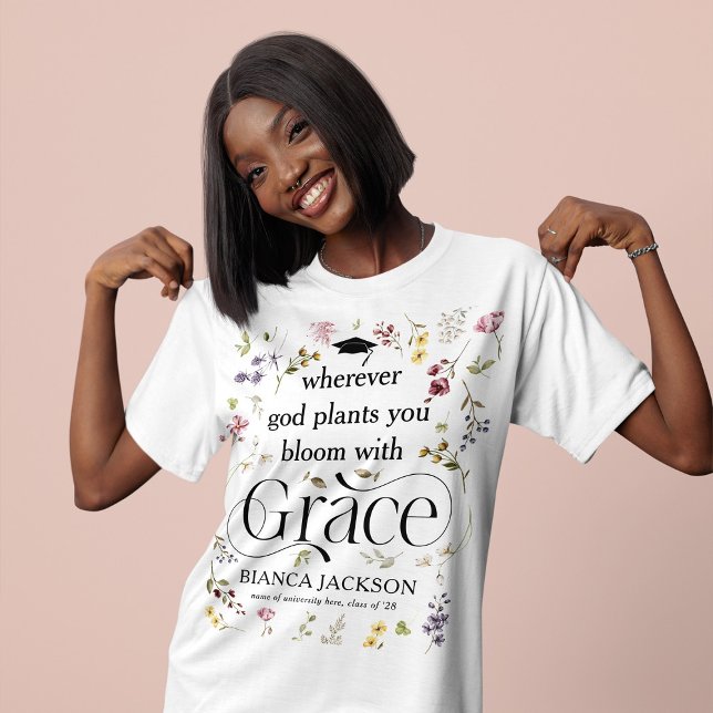 Camiseta Triblenda Elegant Wildflower 'Bloom with Grace' Graduate (Subido por el creador)