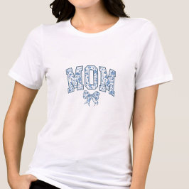 Camiseta Triblenda Elegante Blue Bow Chinoiserie Mom