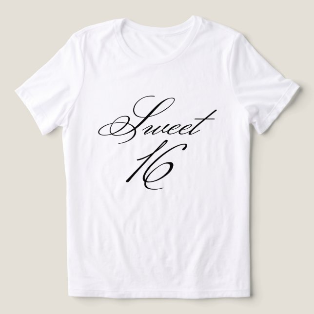 Camiseta Triblenda Elegante caligrafía clásica dulce 16 (Diseño delantero )