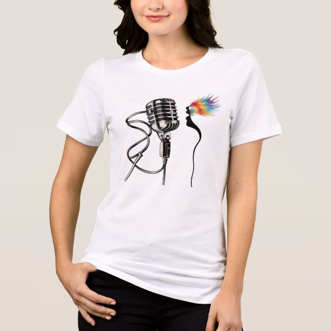 Camiseta Triblenda Elegante cantante de silueta (Anverso)