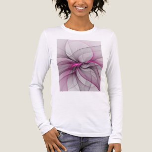 Camiseta Triblenda Elegante Caos Moderno Arte Abstracto Fractal Rosa