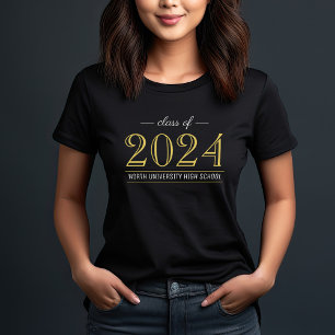 Camiseta Triblenda Elegante Clase de Oro de Graduación Personalizado 