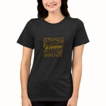 Elegante Femme Francesa Caligrafía Botánica Dorada