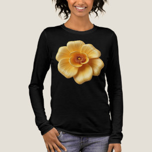 Camiseta Triblenda Elegante Flor Amarilla Dorada Bella+Canvas
