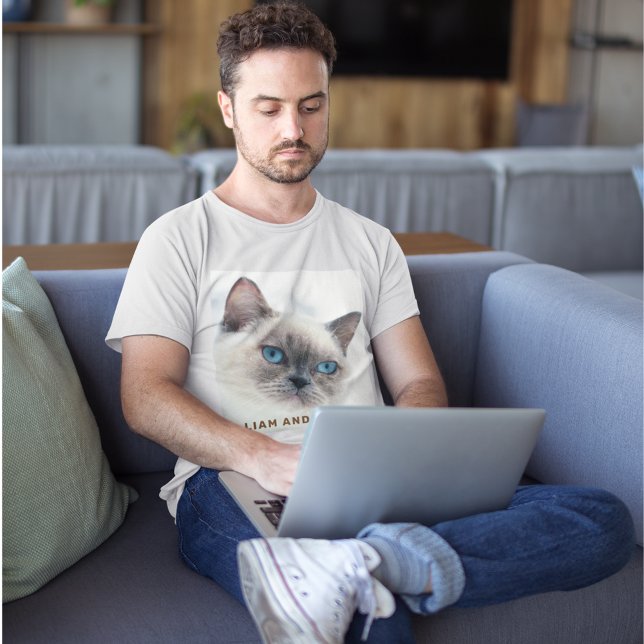Camiseta Triblenda Elegante foto de gato Mascota graciosa personaliza (Subido por el creador)