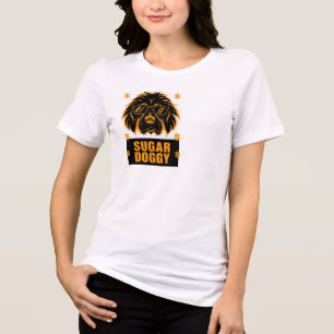 Camiseta Triblenda Elegante Guay Sugar Doggy Gráfico con gafas de sol