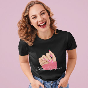 Camiseta Triblenda Elegante uniforme elegante de artista de uñas negr