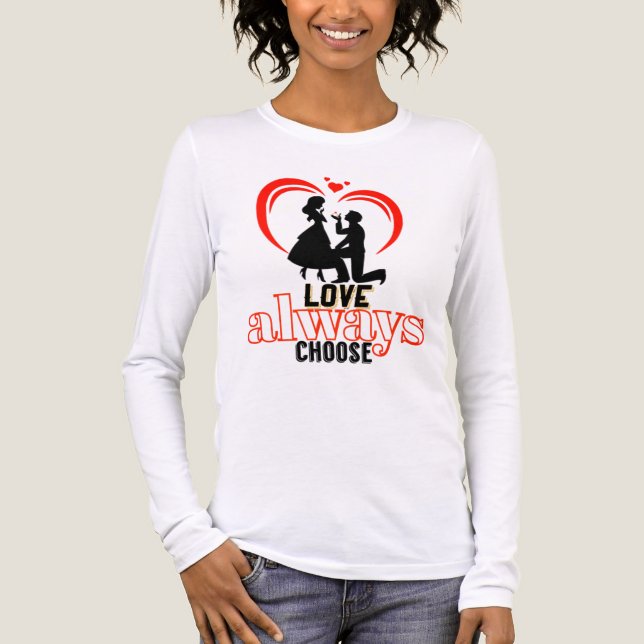 Camiseta Triblenda Elegir amor siempre - Bella y lienzo para mujeres  (Anverso)