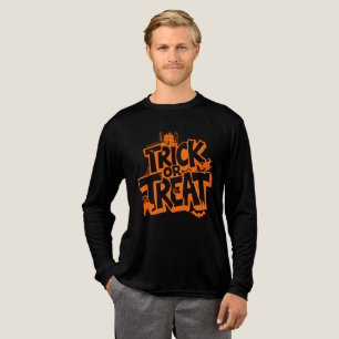Camiseta Triblenda Elementos de Halloween de "Truco o trato" naranja