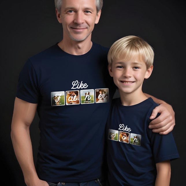 Camiseta Triblenda Elementos de la mesa para divertirse como padre, c (Fun Periodical Table Elements Like Father Like Son T-Shirt)