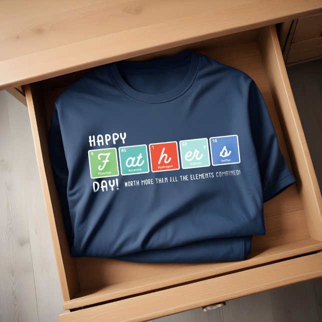 Camiseta Triblenda Elementos de mesa periódicos Feliz Día del Padre (Periodical Table Elements Happy Father's Day T-Shirt)