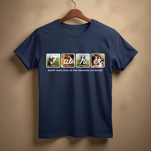 Camiseta Triblenda Elementos de mesa periódicos Feliz Día del Padre (Periodical Table Elements Happy Father's Day T-Shirt)