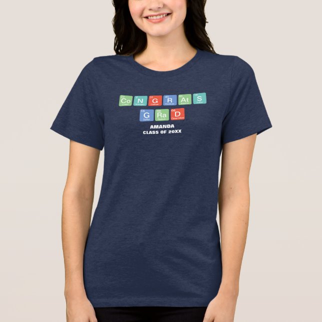 Camiseta Triblenda Elementos de tabla periódicos Felicitaciones Gradu (Anverso)