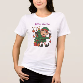 Camiseta Triblenda Elfie Selfie Women’s Holiday T-Shirt – Cute Christ