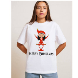 Camiseta Triblenda Elfo Navideño Alegre - Felices Fiestas