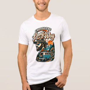 Camiseta Triblenda Elige El Camino Largo Furgoneta Camper para Viaje