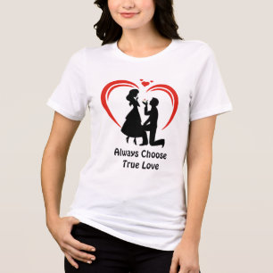 Camiseta Triblenda Elija el amor verdadero siempre - Mujeres Naturale