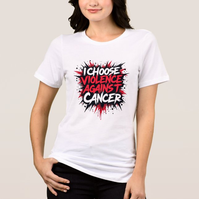 Camiseta Triblenda "Elijo Violencia Contra El Cáncer" (Anverso)