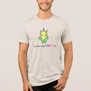 Camiseta Triblenda Elote Kawaii Unicornio Chiste de Verdura Divertido