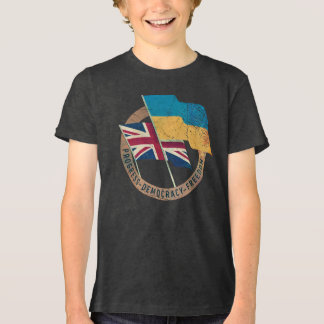 Camiseta Triblenda Emblema de amistad entre Ucrania y el Reino Unido